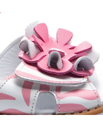 Босоножки для девочек Theo Leo белого и розового цветов, Цвет: рожевий/зебра, Размер: 24, изображение 3