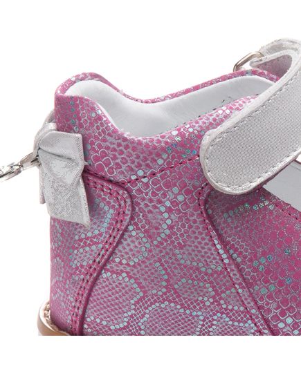 Босоніжки для дівчаток Theo Leo рожевого кольору, Колір: рожевий пітон /білий переламутр, Розмір: 27, зображення 3