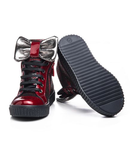 Ботинки для девочек Theo Leo красного цвета, Цвет: чорний/червоний, Размер: 21, изображение 2