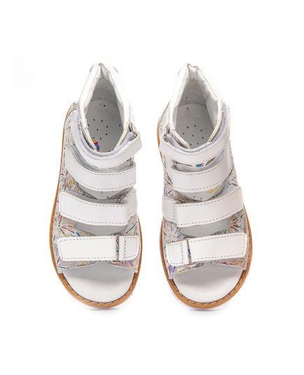 Ортопедичні босоніжки для дівчаток  Theo Leo білого кольору, Колір: різнокольоровий/білий, Розмір: 23, зображення 4