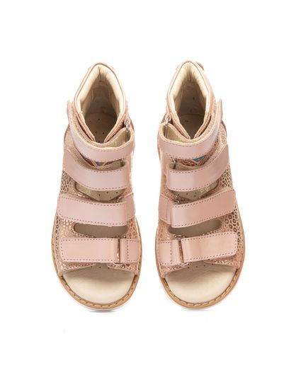 Ортопедичні босоніжки для дівчаток Theo Leo бежевого кольору, Колір: золотий, Розмір: 30, зображення 5