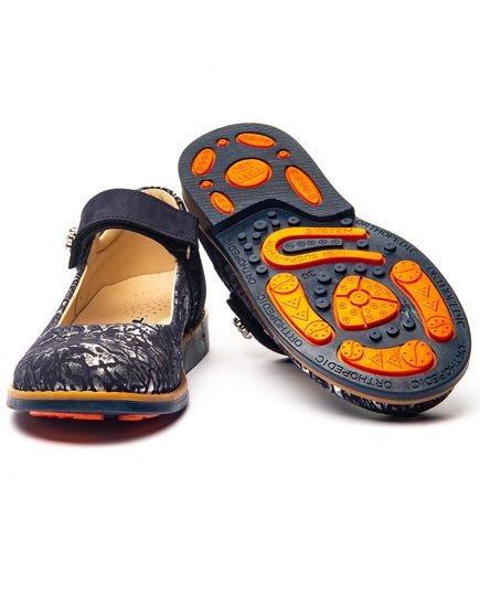 Туфлі для дівчаток Theo Leo синього кольору, Колір: т.синій, Розмір: 35, зображення 3