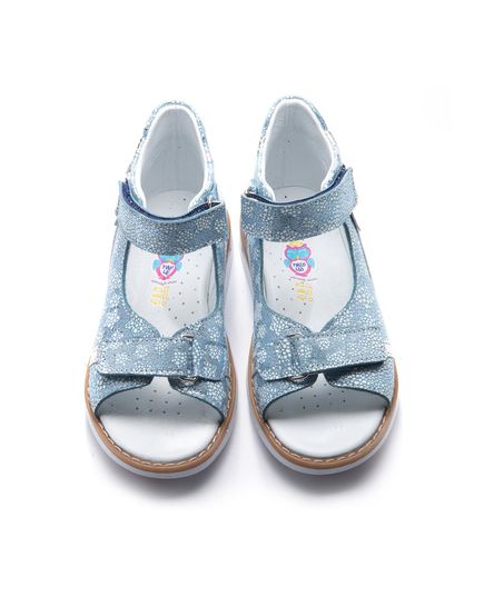 Босоніжки для дівчаток Theo Leo блакитного кольору, Колір: срібний/блакитний, Розмір: 27, зображення 3