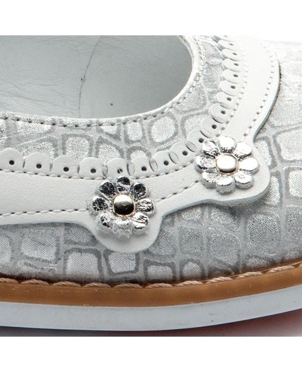 Туфли для девочек Theo Leo белого цвета, Цвет: білий/срібний леопард, Размер: 23, изображение 4