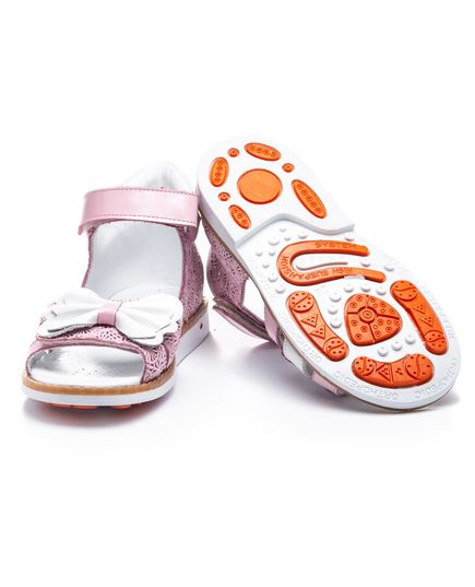 Босоножки для девочек Theo Leo розового цвета, Цвет: рожевий переламутр/білий, Размер: 24, изображение 4