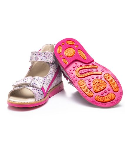 Босоножки для девочек Theo Leo розового цвета, Цвет: різнокольоровий/рожевий, Размер: 23, изображение 4