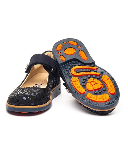 Туфлі для дівчаток Theo Leo синього кольору, Колір: т.синій, Розмір: 36, зображення 4