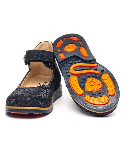 Туфлі для дівчаток Theo Leo синього кольору, Колір: т.синій, Розмір: 28, зображення 3