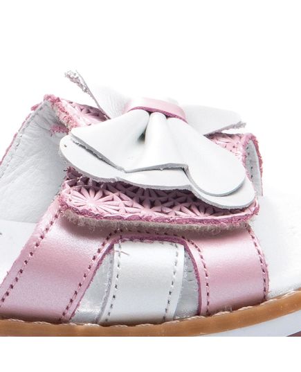 Босоножки для девочек Theo Leo розового цвета, Цвет: рожевий переламутр/білий, Размер: 24, изображение 5