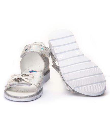 Сандалі для дівчаток Theo Leo білого кольору, Колір: білий/срібний принт, Розмір: 26, зображення 2