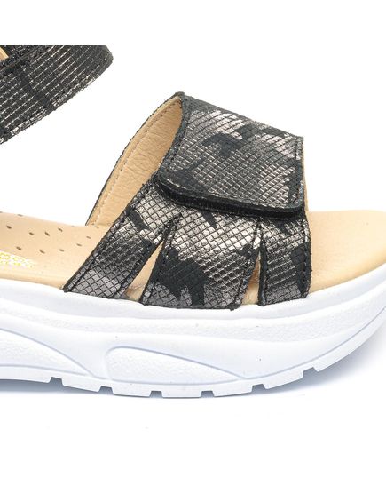 Босоніжки для дівчаток Theo Leo сірого кольору, Колір: сірий/срібний, Розмір: 30, зображення 3