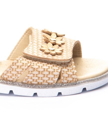 Сандалі для дівчаток Theo Leo бежевого кольору, Колір: бежевий/золото, Розмір: 26, зображення 3