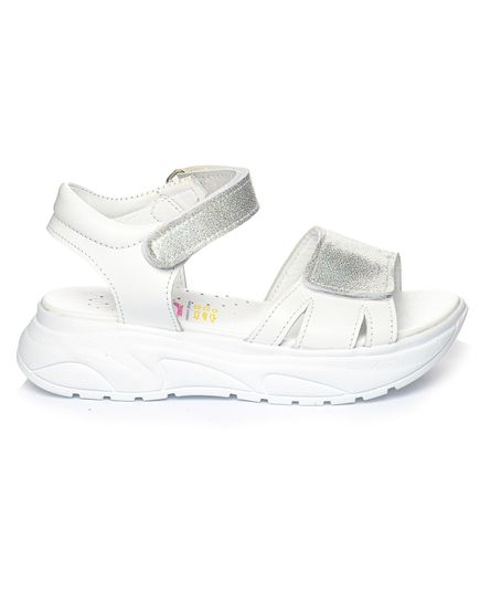 Босоніжки для дівчаток Theo Leo білого кольору, Колір: білий/срібний, Розмір: 31, зображення 5