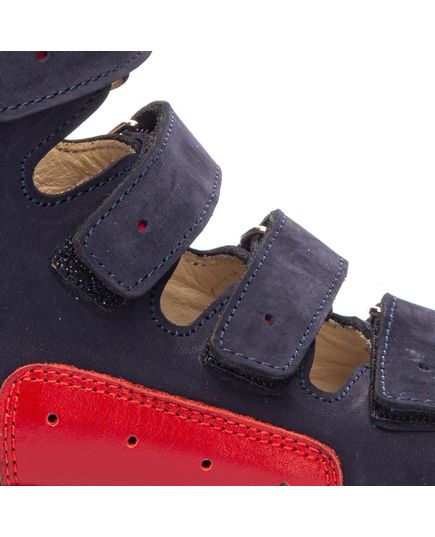 Ортопедичні босоніжки для хлопчиків Theo Leo синього кольору, Колір: синій/червоний, Розмір: 21, зображення 4