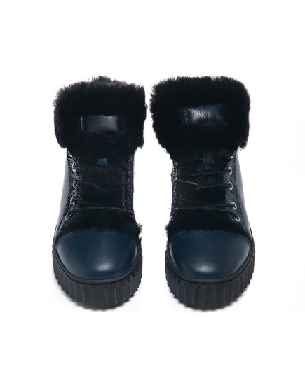 Зимние ботинки для девочек Theo Leo темно-синего цвета, Цвет: т.синій, Размер: 38, изображение 4