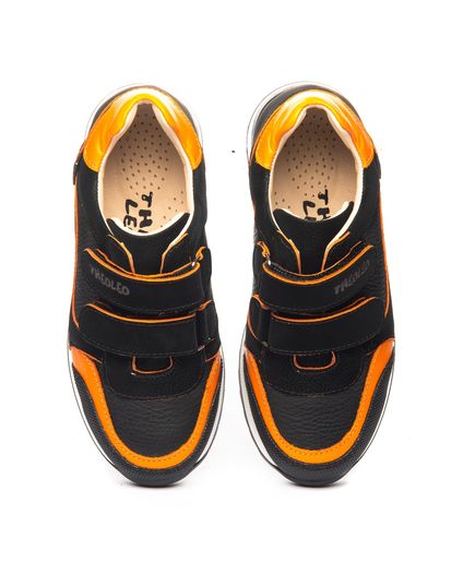 Кросівки для хлопчиків Theo Leo чорного кольору, Колір: чорний/помаранчевий, Розмір: 27, зображення 5