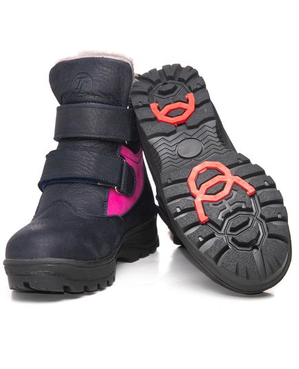 Зимові черевики для дівчаток Theo Leo темно-синього кольору, Колір: синій/рожевий, Розмір: 26, зображення 3