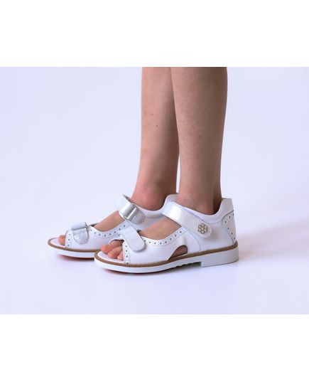 Босоніжки для дівчаток Theo Leo білого кольору, Колір: білий, Розмір: 26, зображення 5