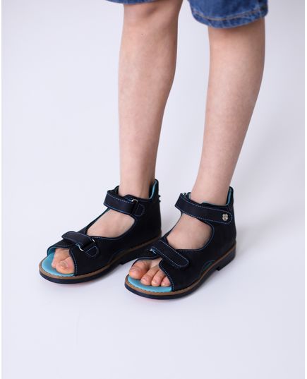 Босоножки для мальчиков Theo Leo темно-синего цвета, Цвет: т.синій, Размер: 23, изображение 4