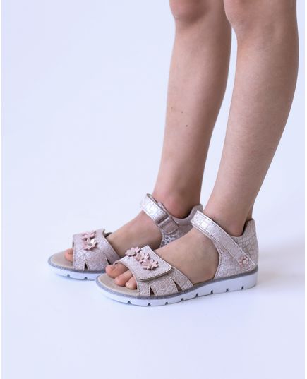 Сандалі для дівчаток Theo Leo бежевого кольору, Колір: золотий леопард, Розмір: 26, зображення 4