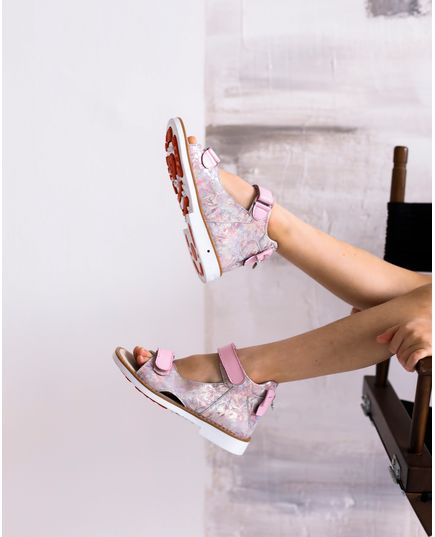 Босоножки для девочек Theo Leo розового цвета, Цвет: рожеве золото/ прінт, Размер: 24, изображение 5