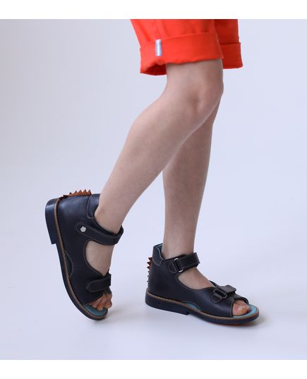 Босоножки для мальчиков Theo Leo темно-синего цвета, Цвет: т.синій, Размер: 24, изображение 4