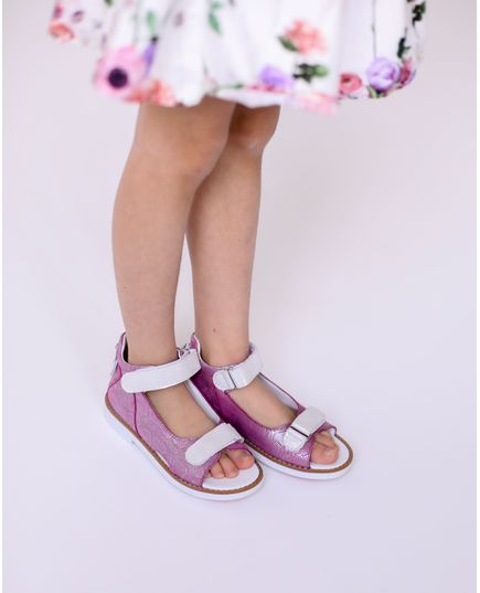 Босоніжки для дівчаток Theo Leo рожевого кольору, Колір: рожевий пітон /білий переламутр, Розмір: 27, зображення 5