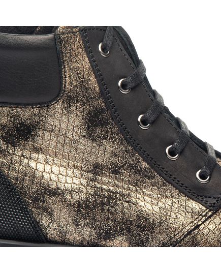 Ботинки для девочек Theo Leo черного и золотого цветов, Цвет: золотий, Размер: 40, изображение 3