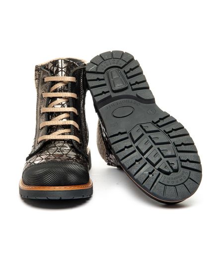 Черевики для дівчат Theo Leo золотого кольору, Колір: чорний/золотий, Розмір: 26, зображення 3