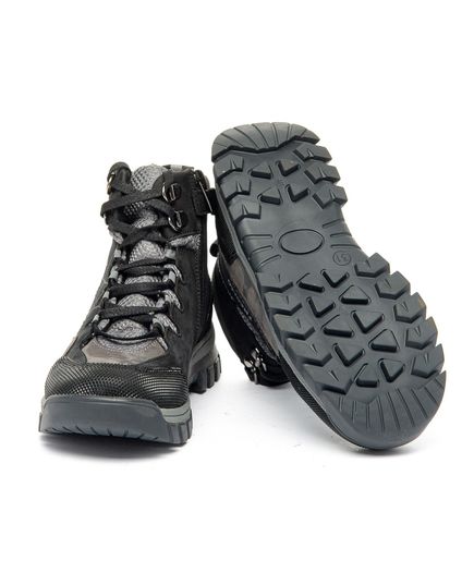 Черевики для хлопчиків Theo Leo сірого кольору, Колір: чорний/сірий, Розмір: 26, зображення 3