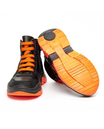 Ботинки для мальчиков Theo Leo черного и оранжевого цветов, Цвет: чорний/помаранчевий, Размер: 28, изображение 3