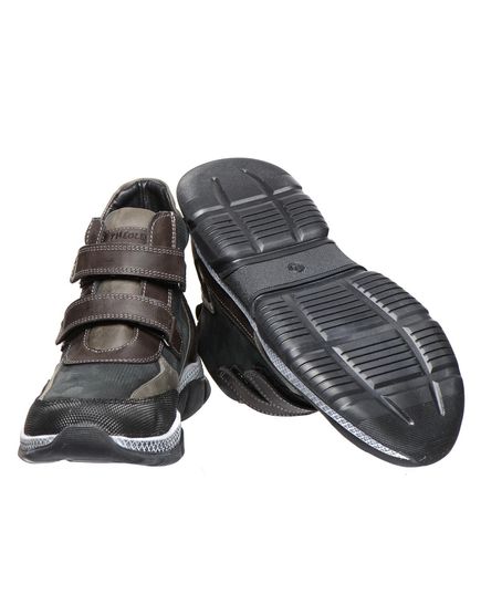 Ботинки для мальчиков Theo Leo серого цвета, Цвет: чорний/коричневий, Размер: 31, изображение 2