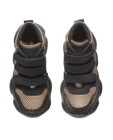 Ботинки для девочек Theo Leo черного и золотого цветов, Цвет: чорний/золотий, Размер: 27, изображение 3