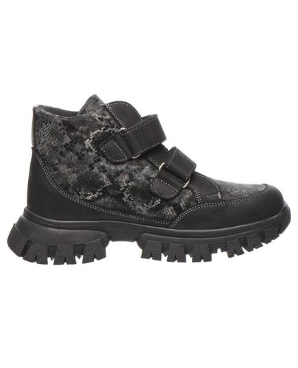 Черевики для дівчат Theo Leo сірого кольору, Колір: чорний/сіра змія, Розмір: 27, зображення 4
