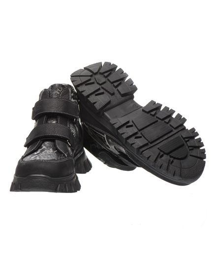 Черевики для дівчат Theo Leo сірого кольору, Колір: чорний/сіра змія, Розмір: 27, зображення 2