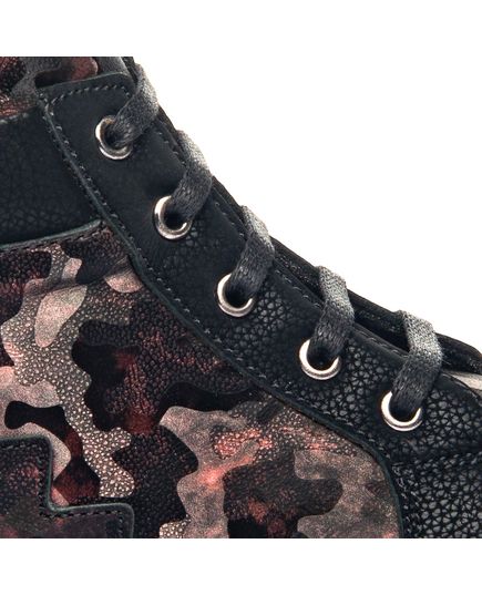 Ботинки для девочек Theo Leo разноцветные, Цвет: чорно-бордовий/камуфляж, Размер: 28, изображение 4