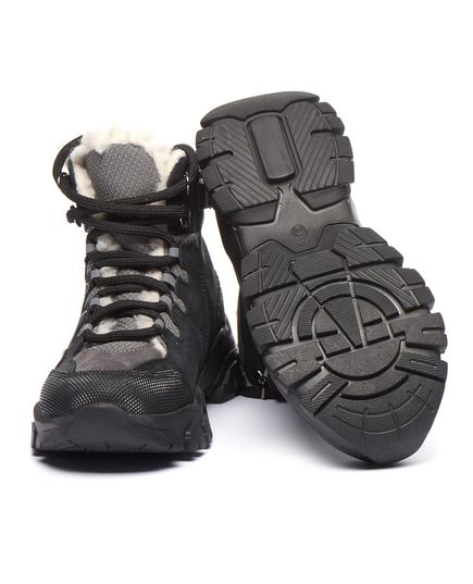 Зимові черевики для хлопчиків Theo Leo сірого кольору, Колір: чорний/сірий, Розмір: 26, зображення 2