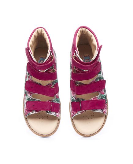 Ортопедические босоножки для девочек Theo Leo разноцветные, Цвет: зелений/рожевий, Размер: 28, изображение 4