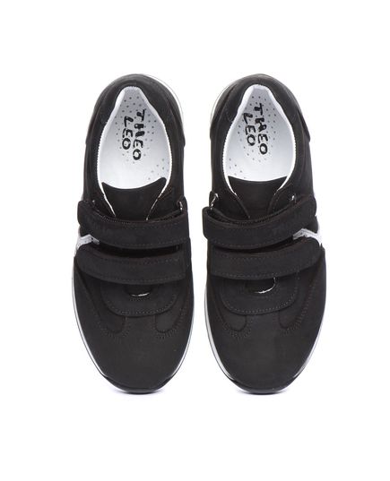 Кросівки для хлопчиків Theo Leo чорного кольору, Колір: чорний/білий, Розмір: 35, зображення 4