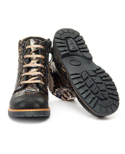 Ботинки для девочек Theo Leo черного и золотого цветов, Цвет: чорний/золотий, Размер: 26, изображение 4