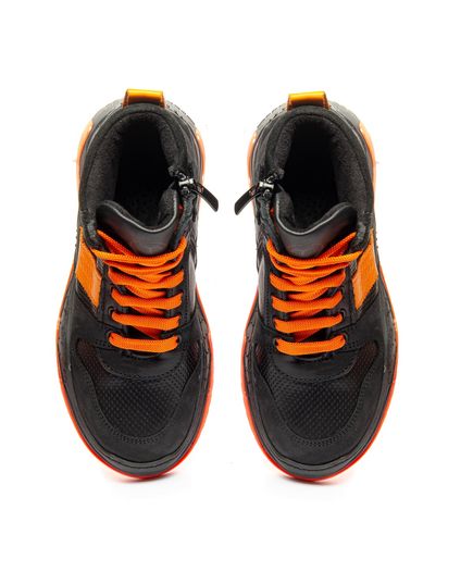 Ботинки для мальчиков Theo Leo черного и оранжевого цветов, Цвет: чорний/помаранчевий, Размер: 28, изображение 5