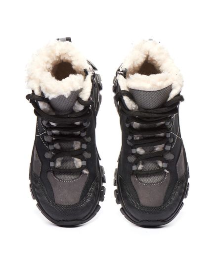 Зимові черевики для хлопчиків Theo Leo сірого кольору, Колір: чорний/сірий, Розмір: 26, зображення 4