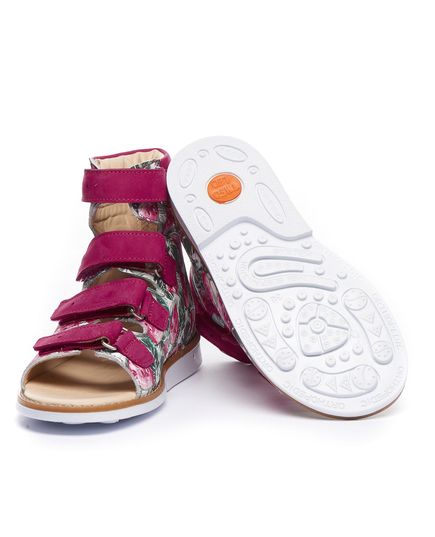Ортопедические босоножки для девочек Theo Leo разноцветные, Цвет: зелений/рожевий, Размер: 28, изображение 2