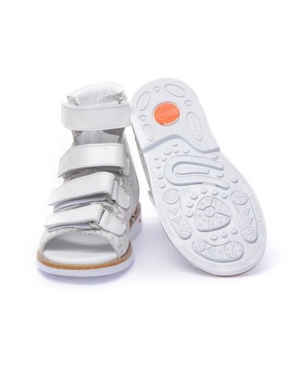 Ортопедические босоножки для девочек  1468, Цвет: срібний переламутр/білий, Размер: 31, изображение 2