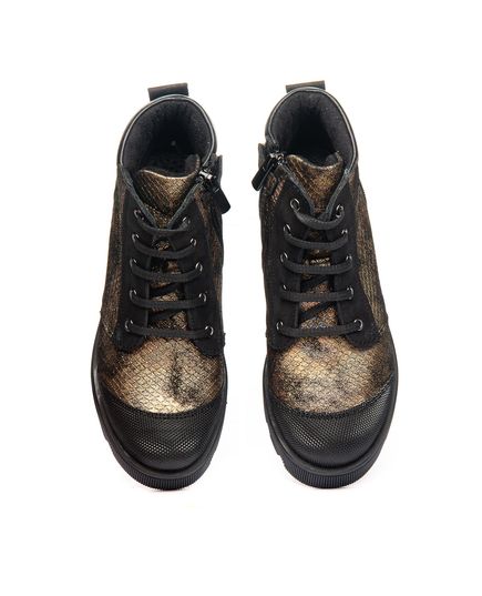 Ботинки для девочек Theo Leo черного и золотого цветов, Цвет: золотий, Размер: 40, изображение 2