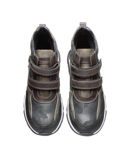 Ботинки для мальчиков Theo Leo серого цвета, Цвет: чорний/коричневий, Размер: 31, изображение 4