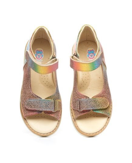 Босоніжки для дівчаток Theo Leo мікс кольорів, Колір: бежевий/золото, Розмір: 30, зображення 5