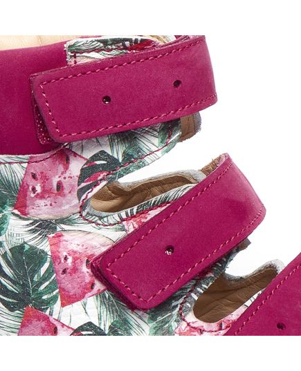 Ортопедические босоножки для девочек Theo Leo разноцветные, Цвет: зелений/рожевий, Размер: 28, изображение 3