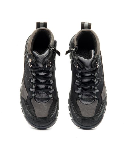 Черевики для хлопчиків Theo Leo сірого кольору, Колір: чорний/сірий, Розмір: 26, зображення 5