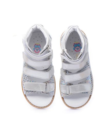 Ортопедичні босоніжки для дівчаток Theo Leo срібного кольору, Колір: срібний принт, Розмір: 24, зображення 4